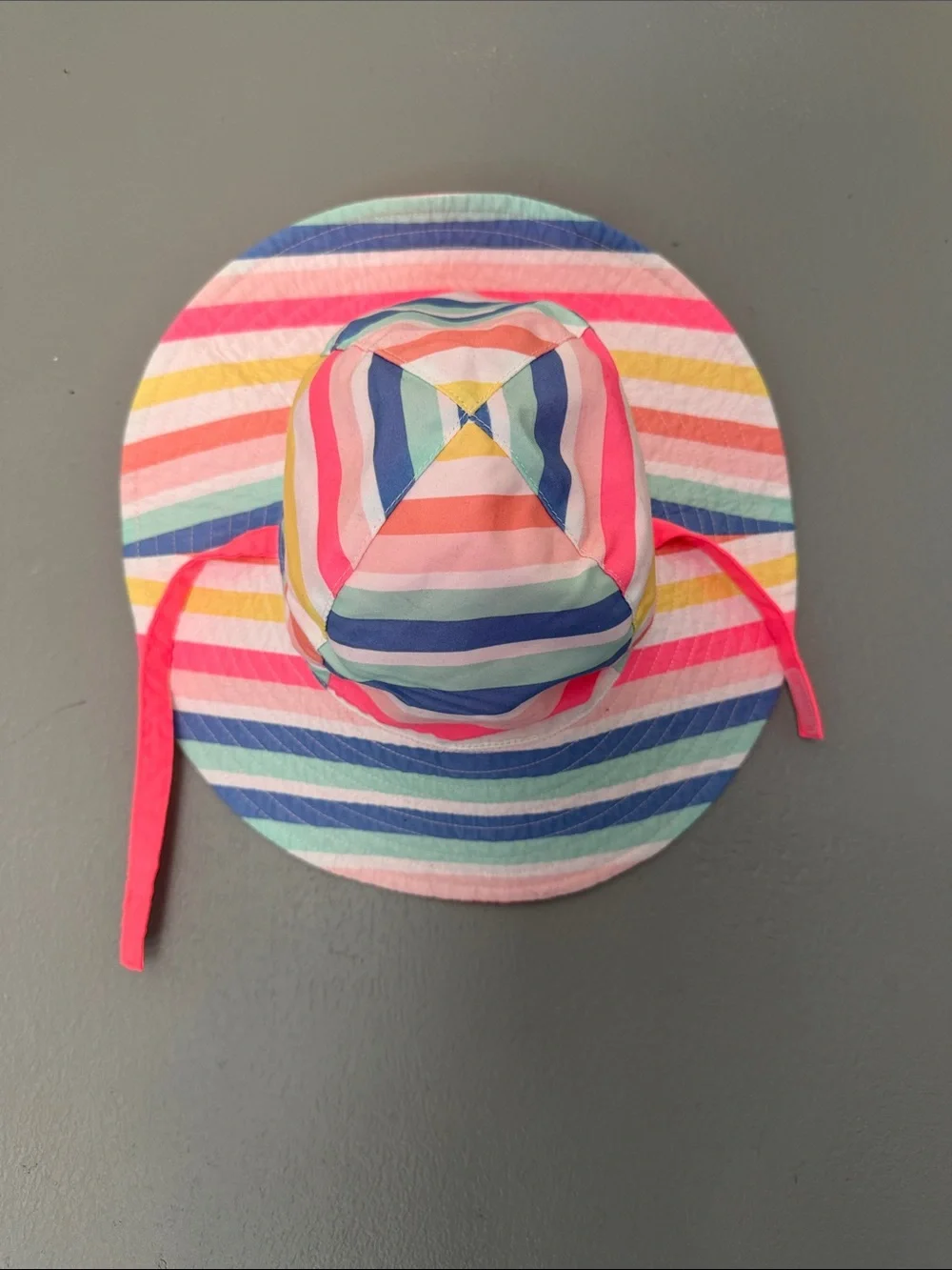 Carter's Baby Girl Reversible Striped Sun Hat UPF 50+